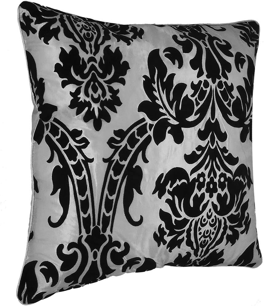 Imperial Toy FILLED CUSHIONS FLOCKED DAMASK 18"X 18" (Grey)