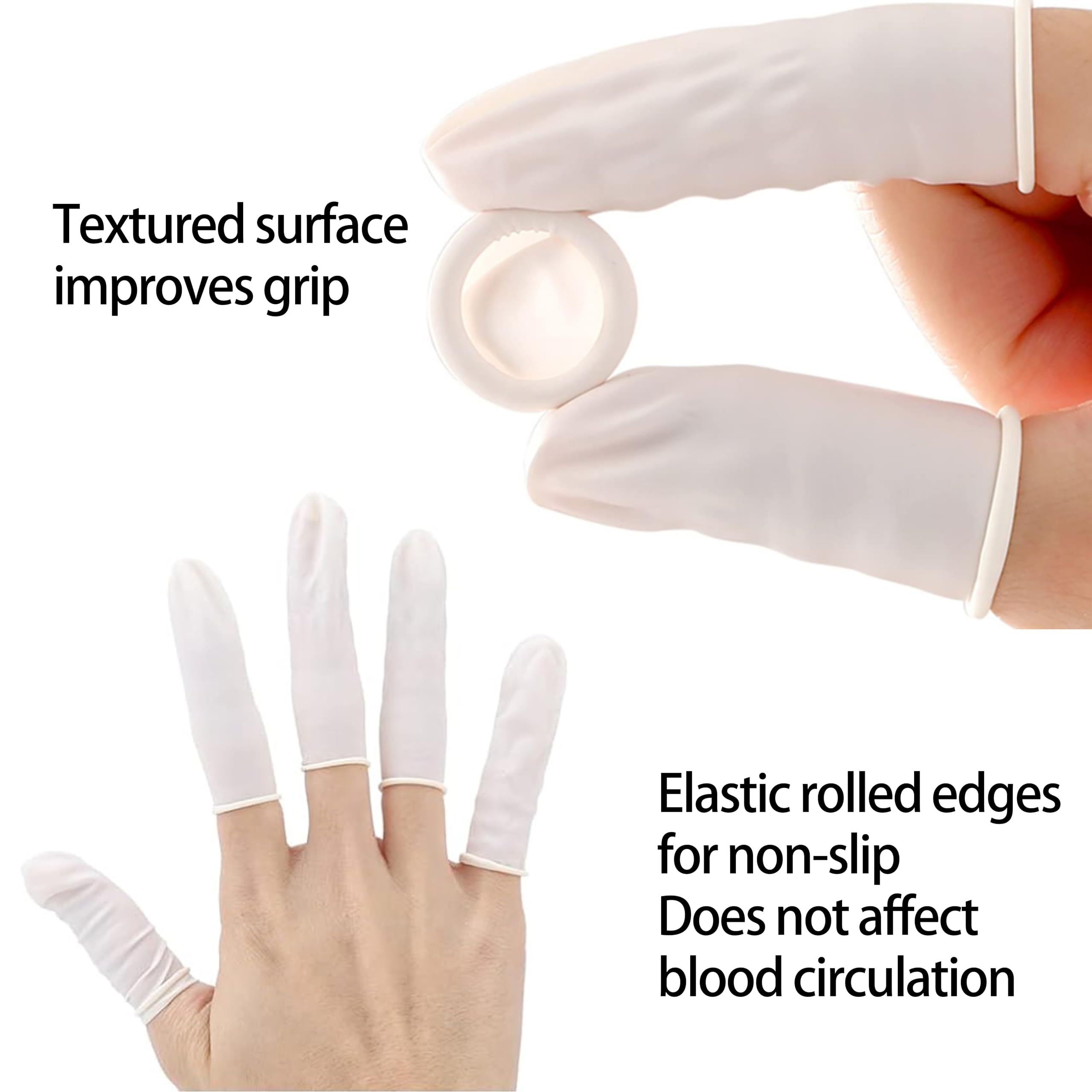 NIYATA 100Pcs Doigtier Silicone pour Doigt,Doigtiers Roulés en Latex,6.5CM Protege Doigt Antidérapant,Protège Doigt Médical,Résistant à l'eau et à l'huile