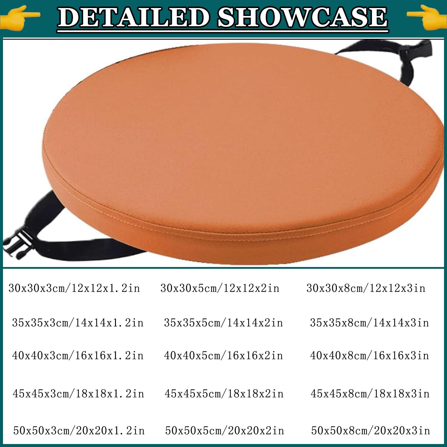 Galette de Chaise Rond en Cuir PU Imperméable - Coussin de Siège Antidérapant et Détachable - Mousse Mémoire 30/35/40/50cm - Usage Intérieur/Extérieur Bureau,Cuisine,Jardin,Salon(Color 5,4pcs 40x40x5c
