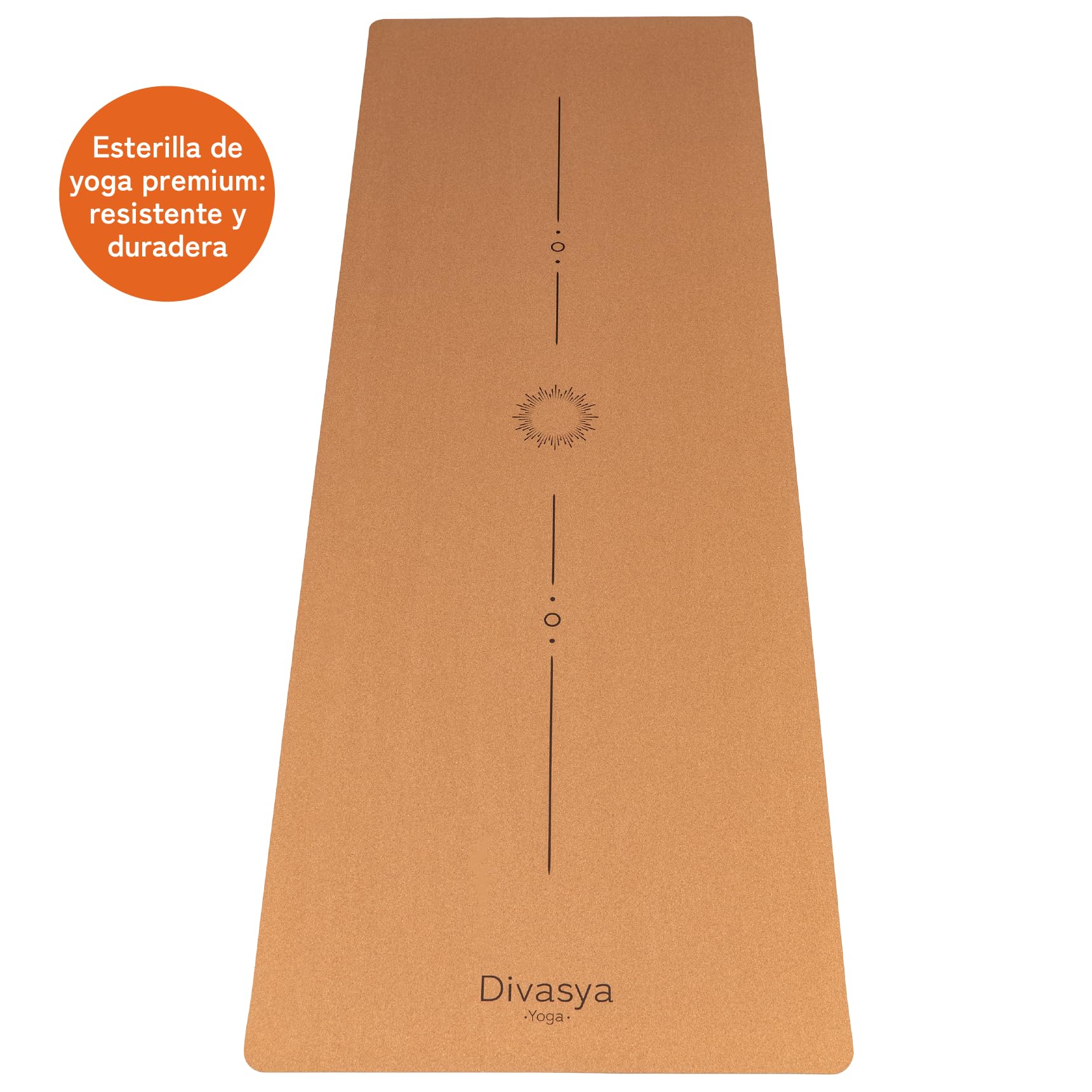 Esterilla de yoga premium de corcho antideslizante: de caucho natural antideslizante y corcho, natural y sostenible, extra ancha y extra gruesa (183 x 66 x 0,4 cm), correa de transporte