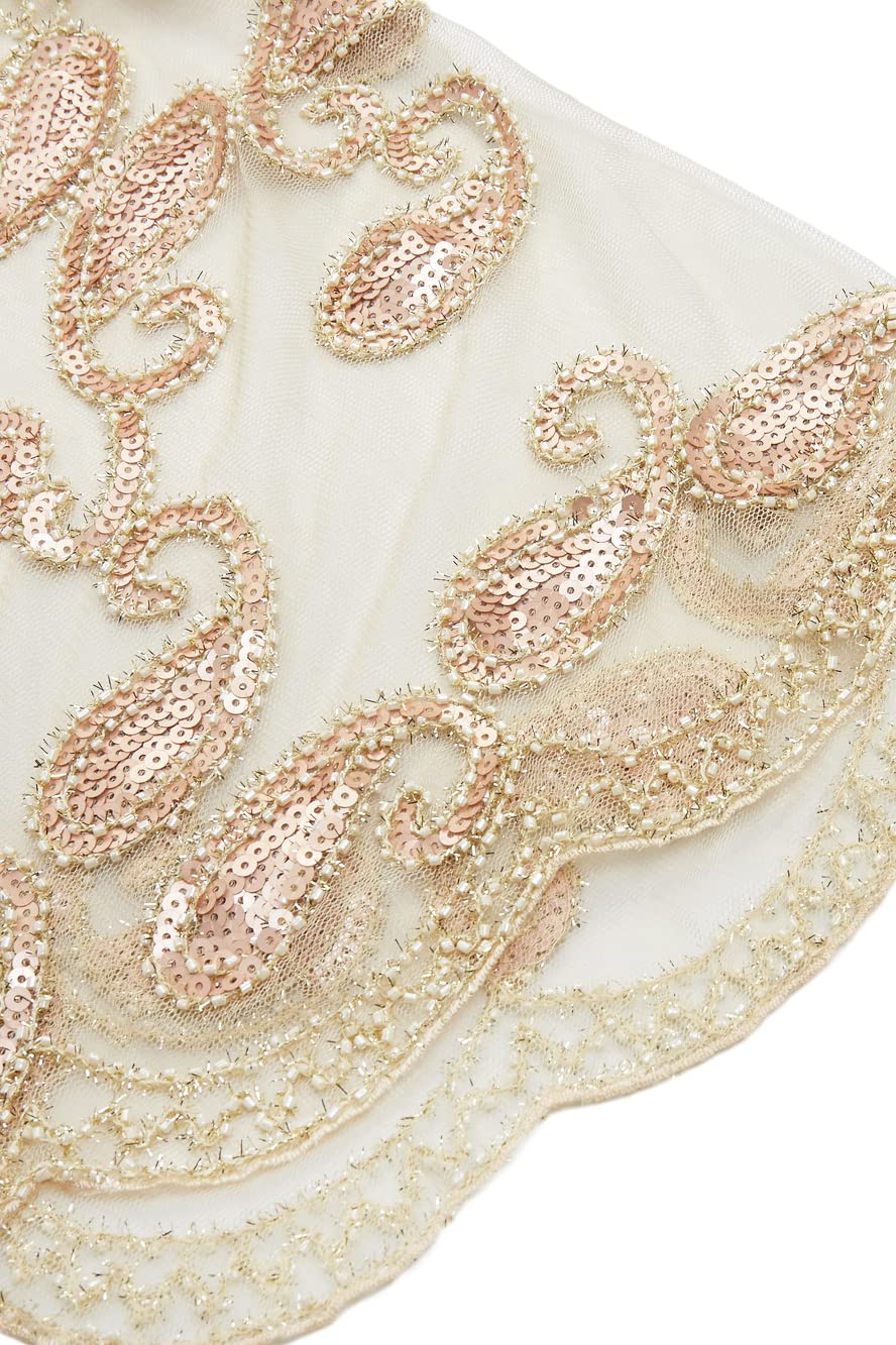 BABEYOND Scialle da donna anni '20 con paillettes perline Art Deco mantello da sera vintage scialle avvolge