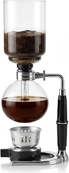 Siphon Coffee Maker, 20 oz Glass Vacuum Brewer with Cloth Filter
