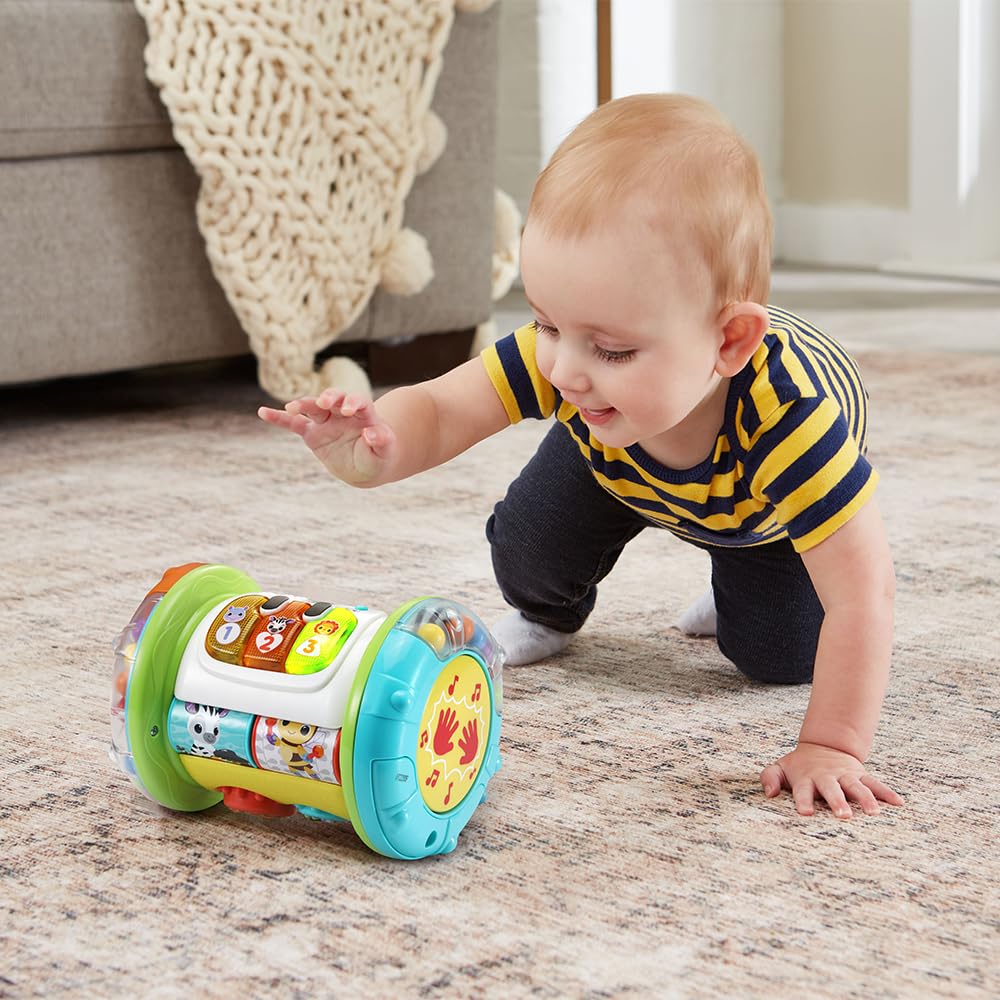 VTech Rullo Tam Tam - 3 in 1, Rullo Multiattività per Bambini, 3 Modalità di Gioco, Pianoforte per Bambini, Motricità Fine e Globale, Sensore di Movimento, Lingua Italiana, Batterie Incluse, 9-36 Mesi