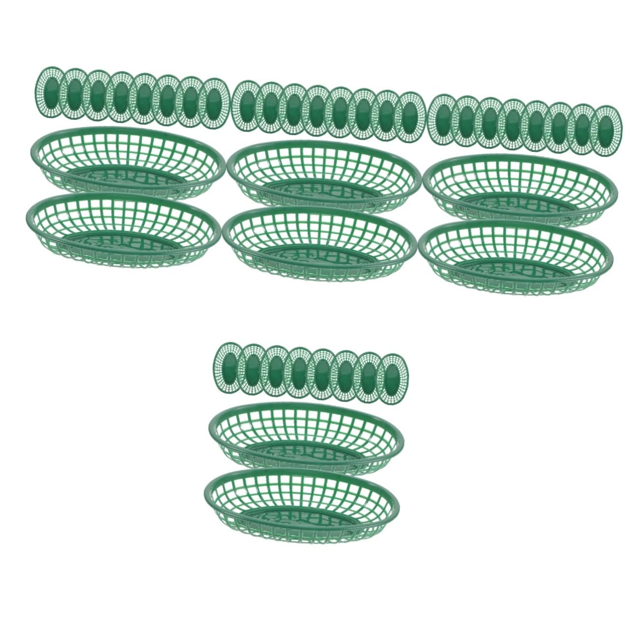 SOLUSTRE 4sets Fast Food Basket Reusable Snack Baskets Home Kitchen Supplies 10pcs*4