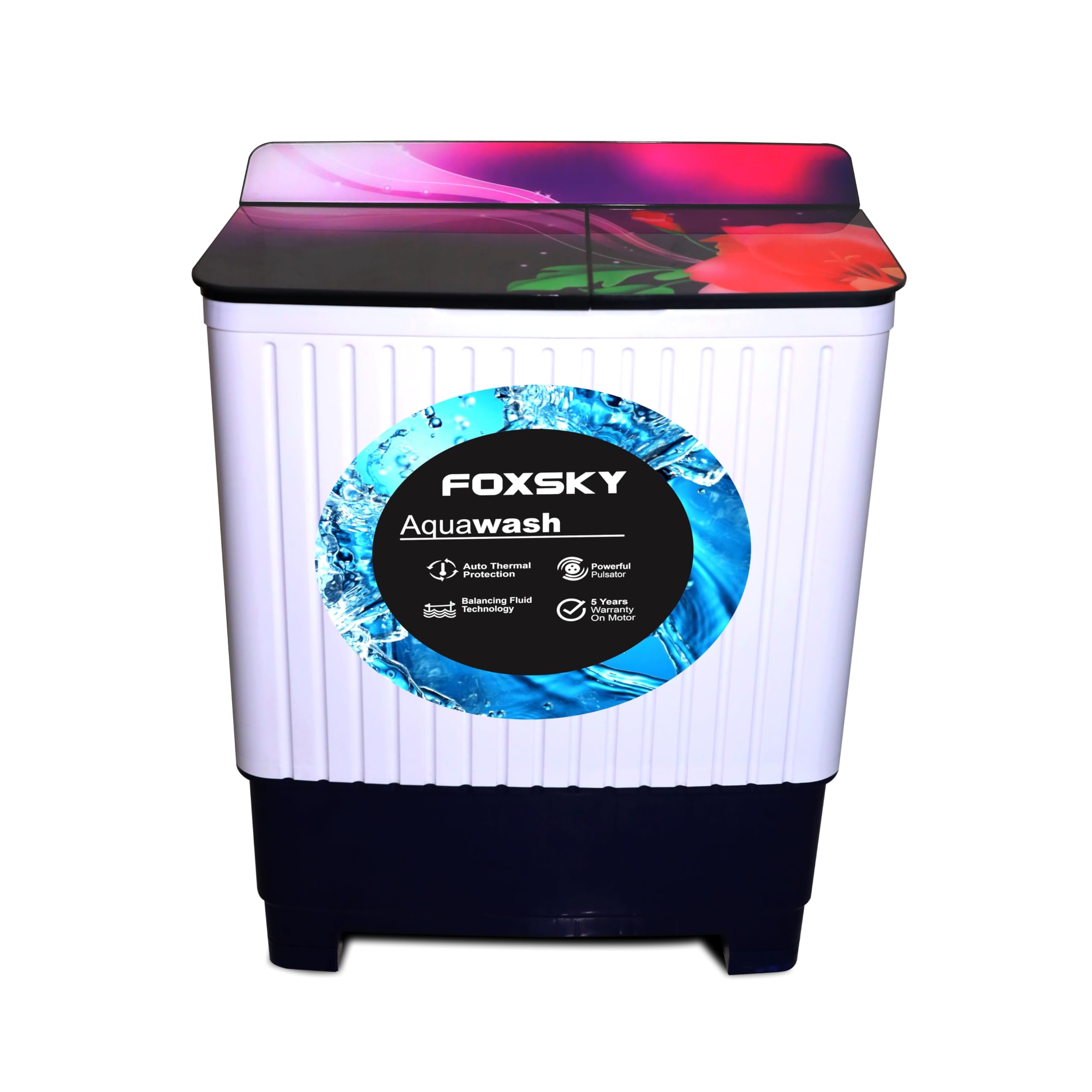 Foxsky 8.5 kg Semi-Automatic Top Load Washing Machine Appliance (Aqua Wash)