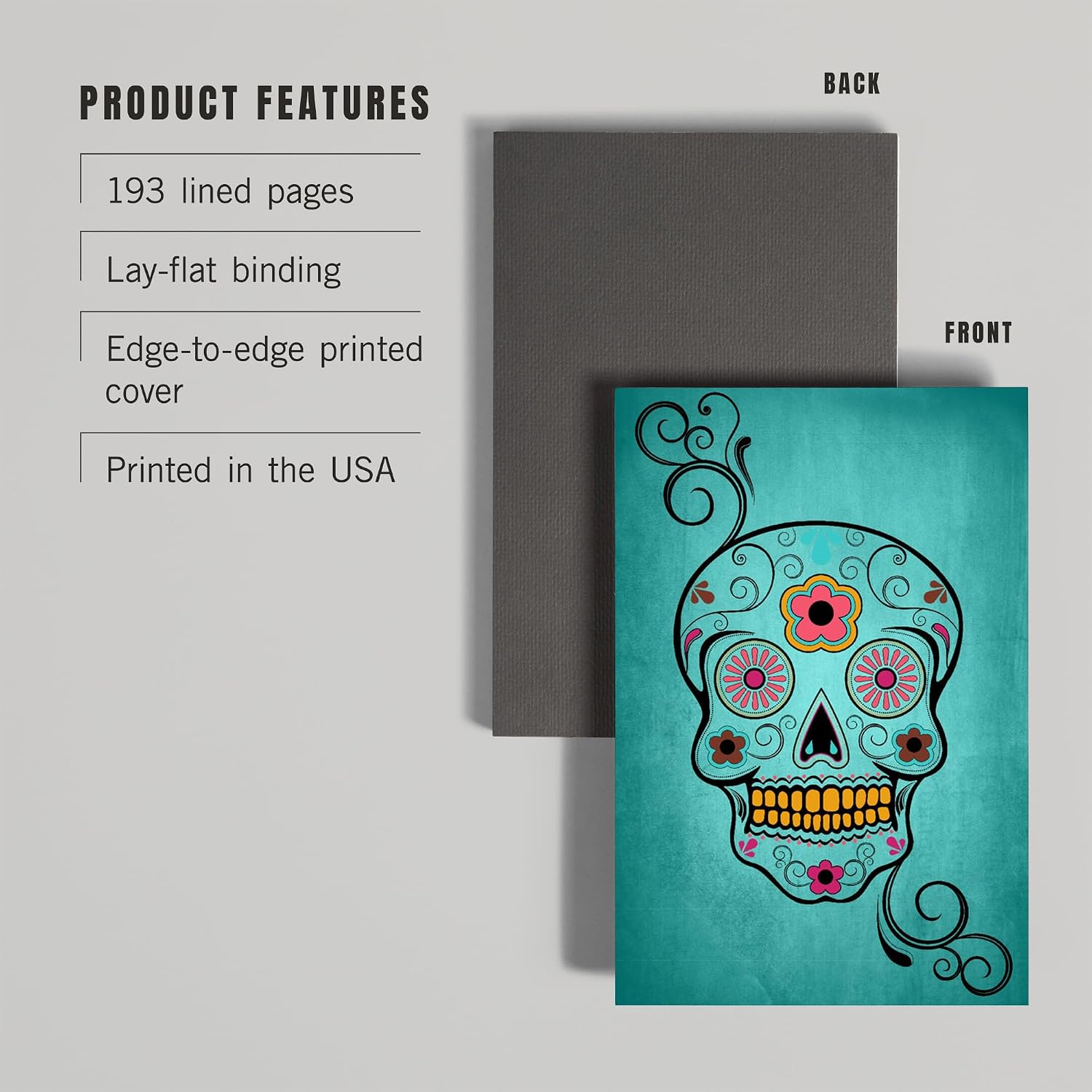 Lantern Press Sugar Skull (Lined 6x9 Journal, Lay Flat, 193 Pages, FSC Paper)