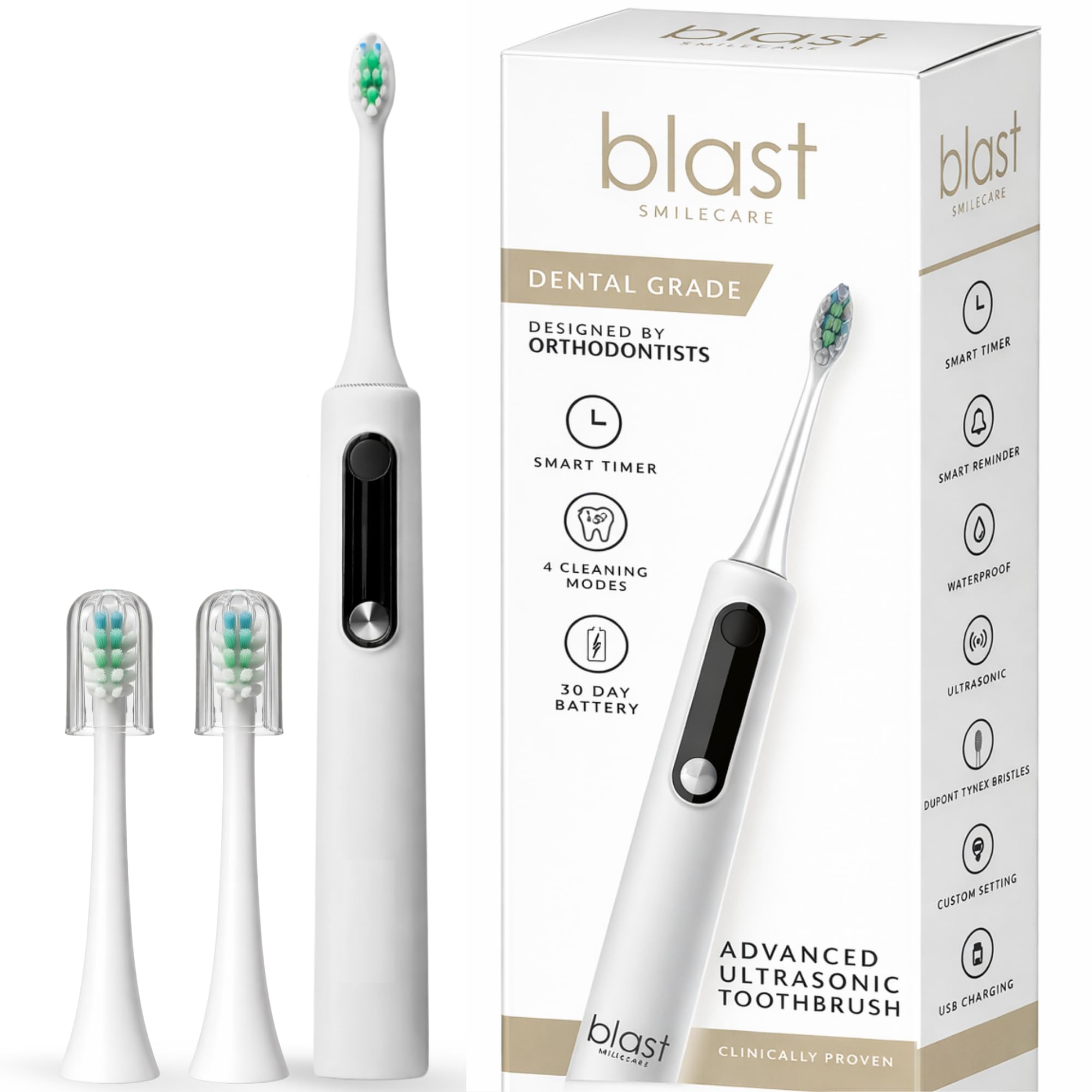 Sonic Electric Toothbrush with Dupont Tynex Bristles - Rechargeable Toothbrush with 30 Second Regional Reminder & 2 Minute Smart Timer - IPX7 Waterproof Sonic Toothbrush Includes 2-image-34