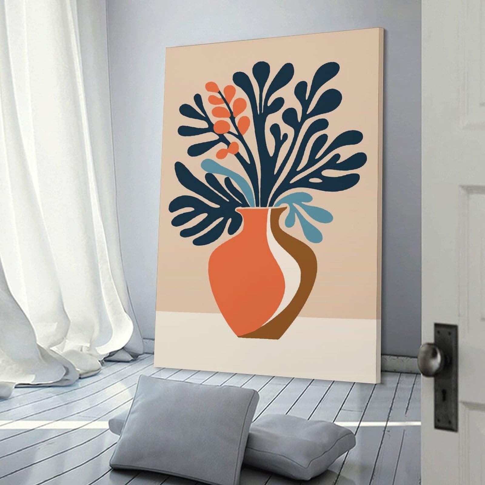 Junmoney Room Decor Wall Art Abstract Floral Arrangement in A Vase, 20x30inch(50x75cm), for Gallery Wall Layouts in Home Or Office, Home Wall Art for Statement Displays