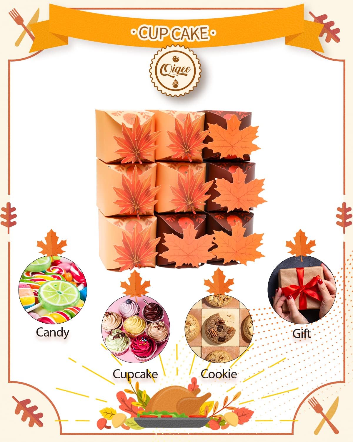 qiqee Thanksgiving Cross Gift Boxes 28pcs 3.3x3.3x3.3 Inches Cookie Boxes for Festival Party,3D Square Gift Box for Gifts,Small Cardboard Box for cookie,chocolate,pudding, Widely Used in Various - Image 4