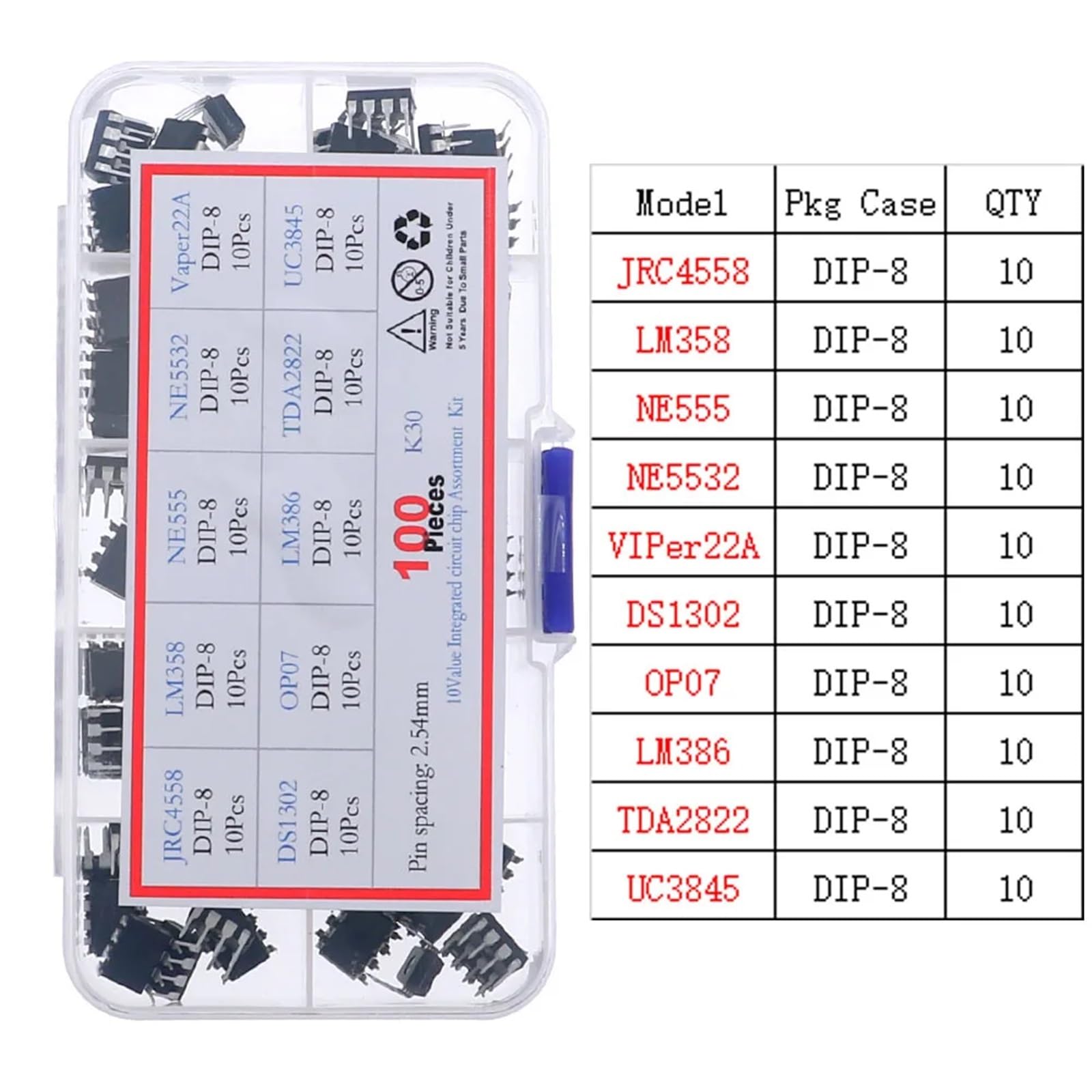 Assortiment de puces de circuits intégrés IC séries 74HCXX 74LSXX CD4000 Jeu de sockets logiques communs(JRC4558-UC3845)