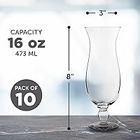 Vista 5 de DISCOUNT PROMOS Libbey - Vasos de huracán de 16 onzas, juego de 12, paquete a granel, vasos de marca para cóctel, piña colada o deslizamiento
