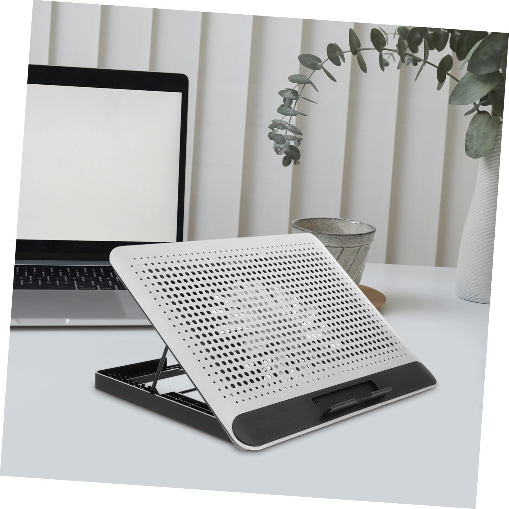 Ventilador Silencioso Enfriadora y Computadora Portátil Laptops 18 Pulgadas Base Diseño Ajustable en Aluminio en Decoración Verano Hogar
