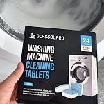 GlassGuard Washing Machine Cleaning Tablets - Deep-Clean Drum & Seal Cleaner, Removes Limescale & Detergent Residue - Safe for HE & Standard Washers, Fresh Laundry Every Time