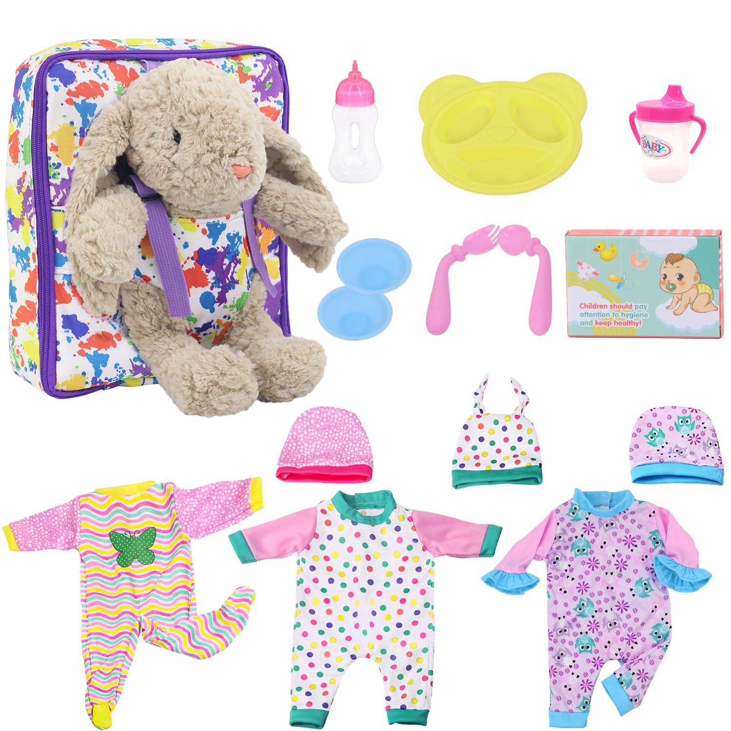 Amazon.co.jp: ベビードール服15点 キャリアバックパック付き 16~18  