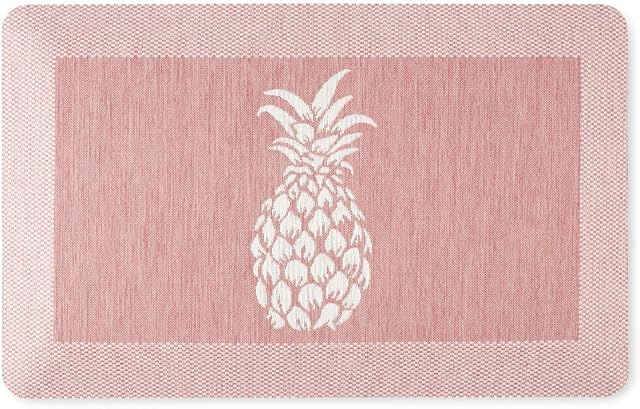 Martha Stewart Spice Red Aloha Modern Pineapple Anti-Fatigue Air-Infused Kitchen Mat