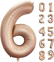 Atpata Funky #6 Elegant Caramel Colour JUMBO 40 INCH Number Balloons Set | 0 to 9 Digit Shapes | Decorative Balloons for Milestones & Celebrations gallery image