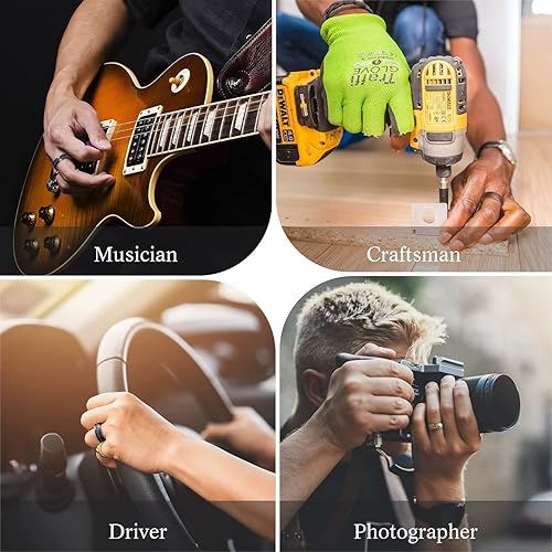 Miniatura 5 de King Will Mens Lucky Rings 5pcs Unique Wedding Band Mens Fashion Jewelry Rings Bundle for Men Great Gift Care Package Men Lucky Ring