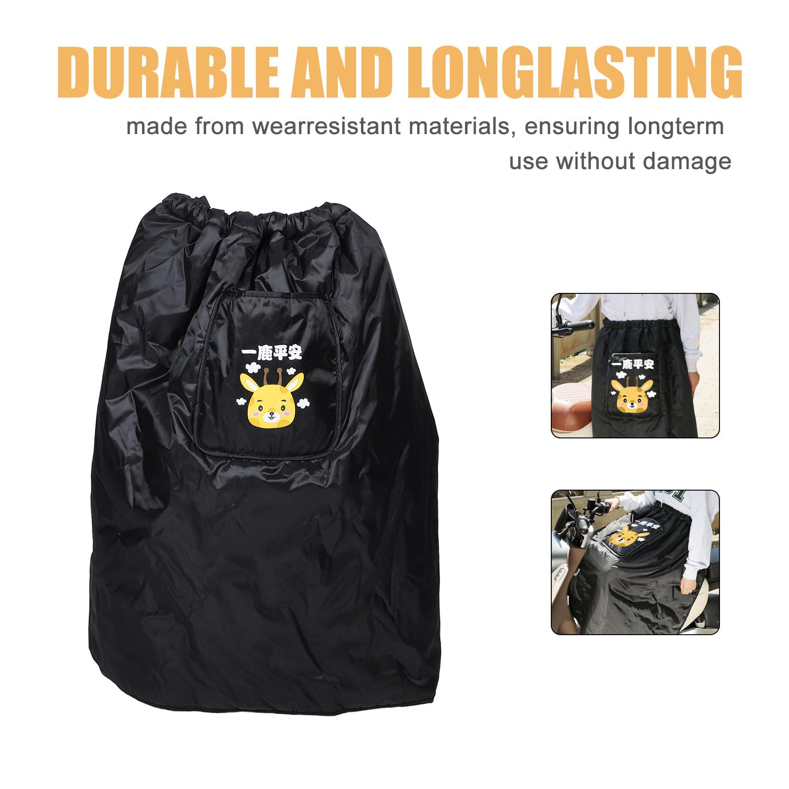 Hemobllo Copertura Gambe e Design Minimalista Nero Lunghezza Regolabile in Cotone Peluche Protezione Termica Antivento per Scooter Elettrico per Uso Urbano
