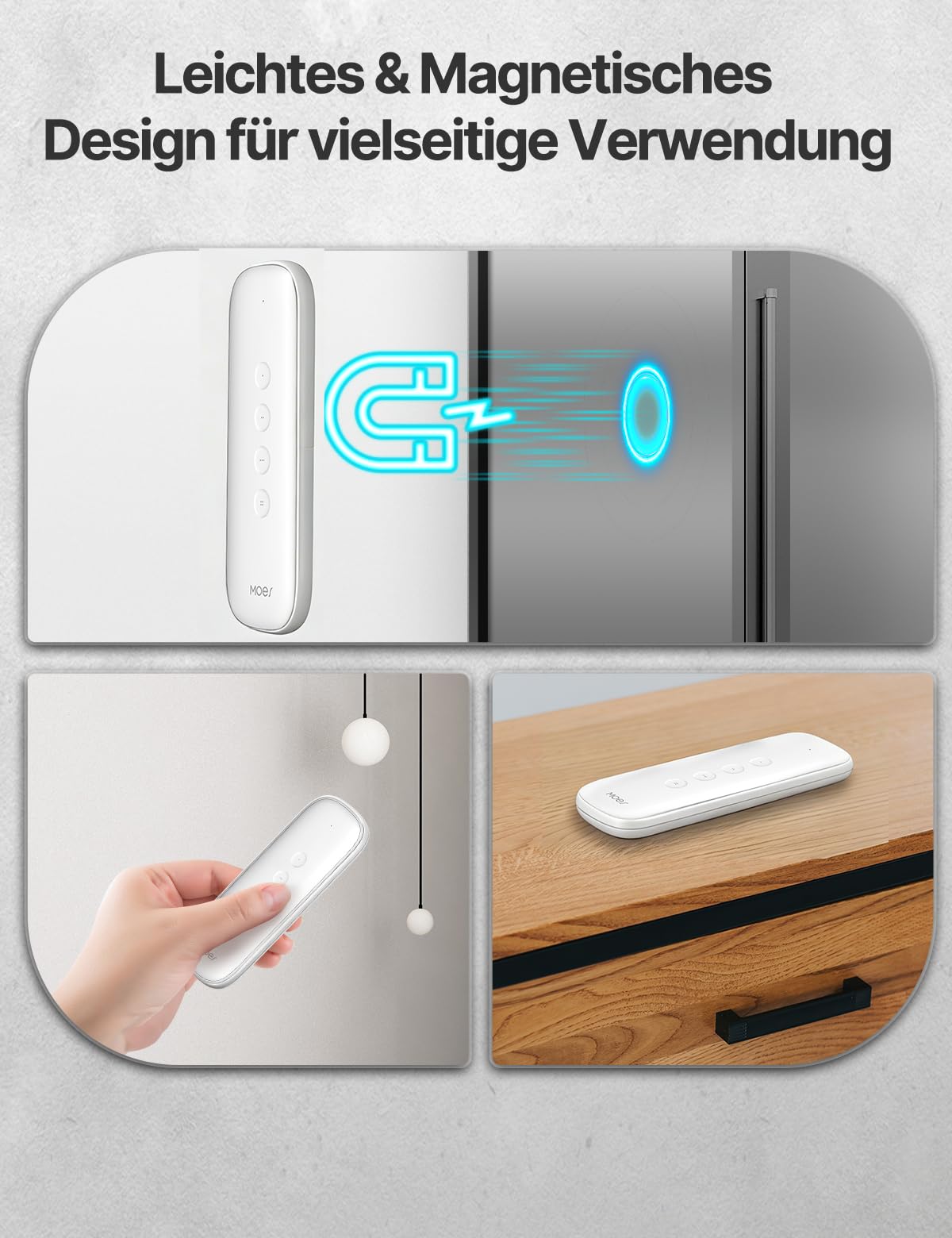 MOES Zigbee Smart Schalter,12 Szenenschalter ohne Installation(MOES ZigBee Hub erforderlich),EIN-klick-Steuerung für Tuya-Geräte,Zigbee Taster Smart Home Automation, Smart Life/Tuya APP(Weiß)