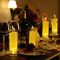 Vista 8 de 6 piezas de velas LED, velas sin llama que funcionan con pilas, velas falsas de pilar, velas artificiales para decoración para San Valentín, boda