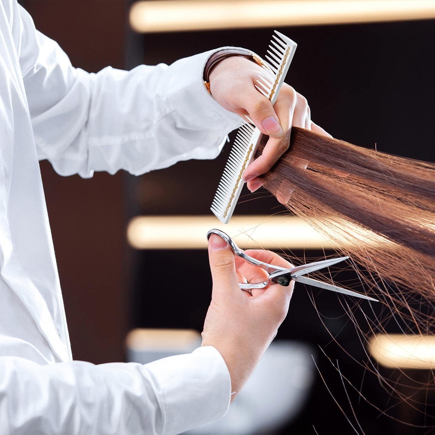 Hair Scissors Professional - 6.5 Inch Razor Edge Barber Scissors for Precision Cutting and Effortless Styling - Fine Adjustment Tension Screw - Salon and Home Use for Women, Men, and Kids (Silver) : Beauty & Personal Care