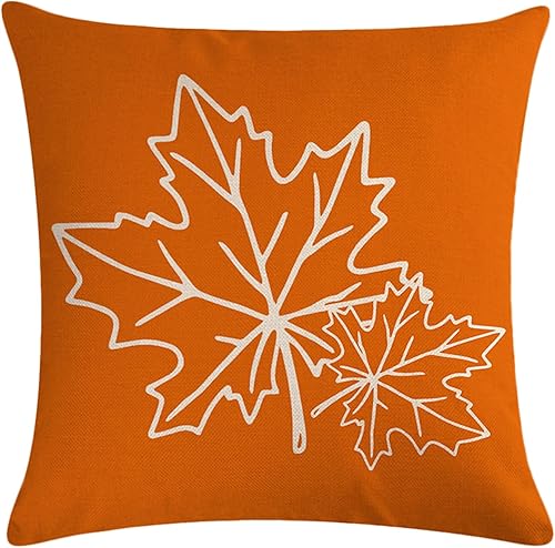 Miniatura 2 de Juego de 2 fundas de almohada de hojas de otoño, fundas de cojín de calabaza de cosecha de otoño, decoración de otoño, fundas de almohada de