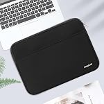 MOSISO Manche pour ordinateur portable 13-14 pouces Compatible avec MacBook Air 13 de pouce M3 M2 M1, Compatible avec MacBook Pro 13/14, 13.3 inch Neoprène sac portable de transport avec poche horizontale pour hommes femmes, noir