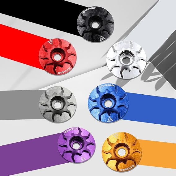Bike Headset Top Cap with Bolts, 31.8mm/1.3in Aluminum Alloy CNC Bike Stem Cap for 28.6m Front Fork Bicycle Tube and Road MTB Bike Stems