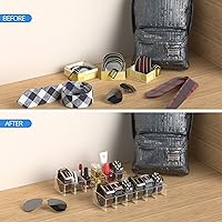 Vista 5 de Organizador de cinturón, paquete de 6 soportes de almacenamiento de acrílico para cinturón con imán, contenedor de cinturón de almacenamiento