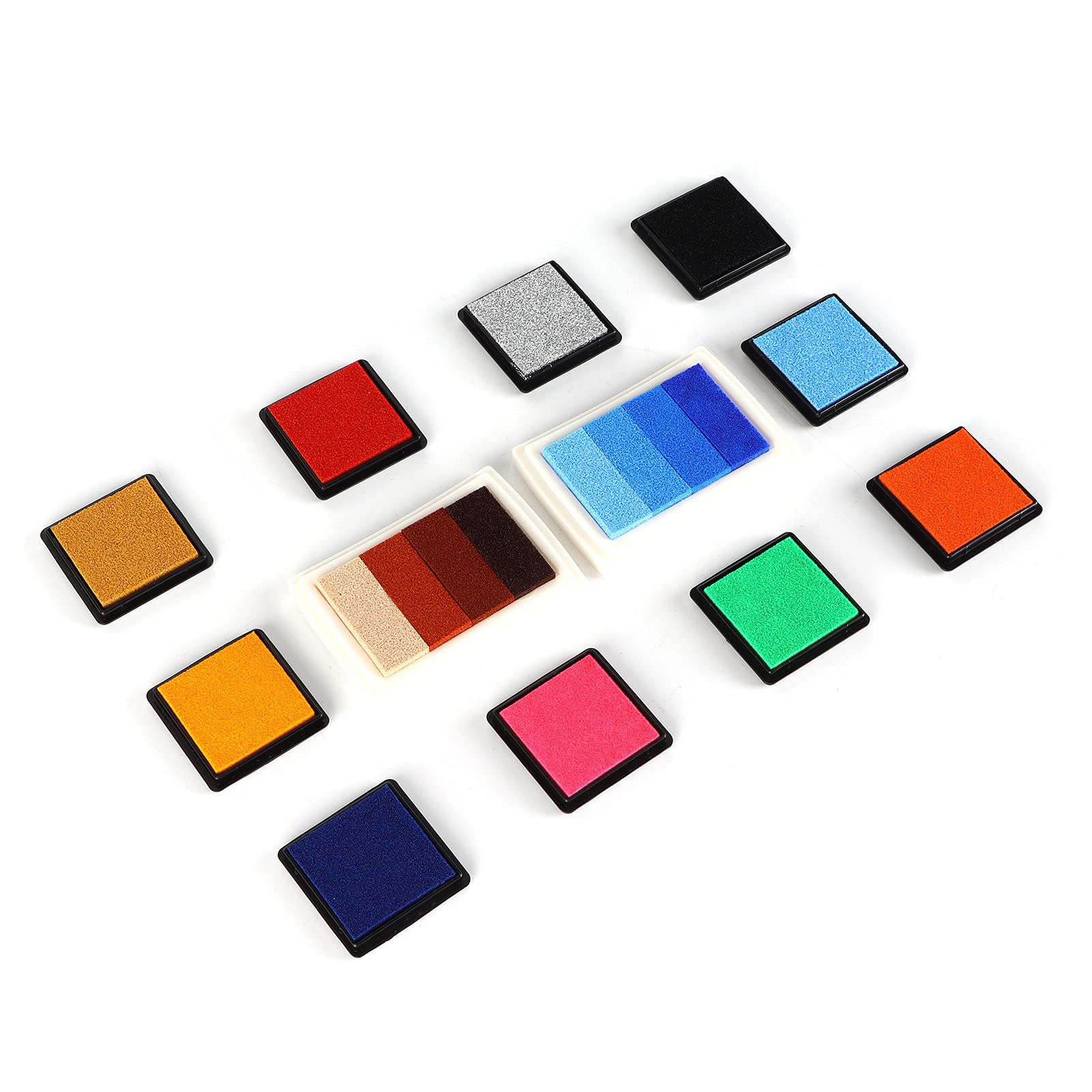 Ensemble d'outils de blocs de tampons en acrylique transparent, kit de tampons de bricolage avec tampons encreurs de 10 couleurs, tampons artisanaux pour enfants adultes,