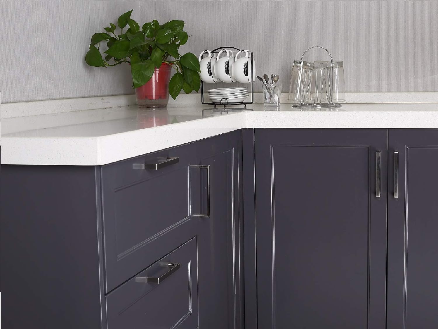 Sapphire SP-2042C-96-SN-5 Solar Series Modern Cabinet Handle, Satin Nickel, 5 Piece
