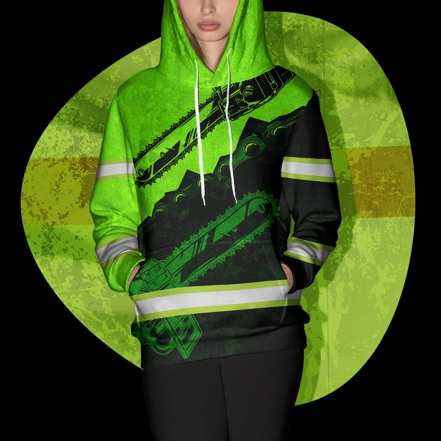 Matedecor High Visibility Hi Vis Hoodie for Men - Jobs Collection Custom Name Class 3 Reflective Safety Workwear