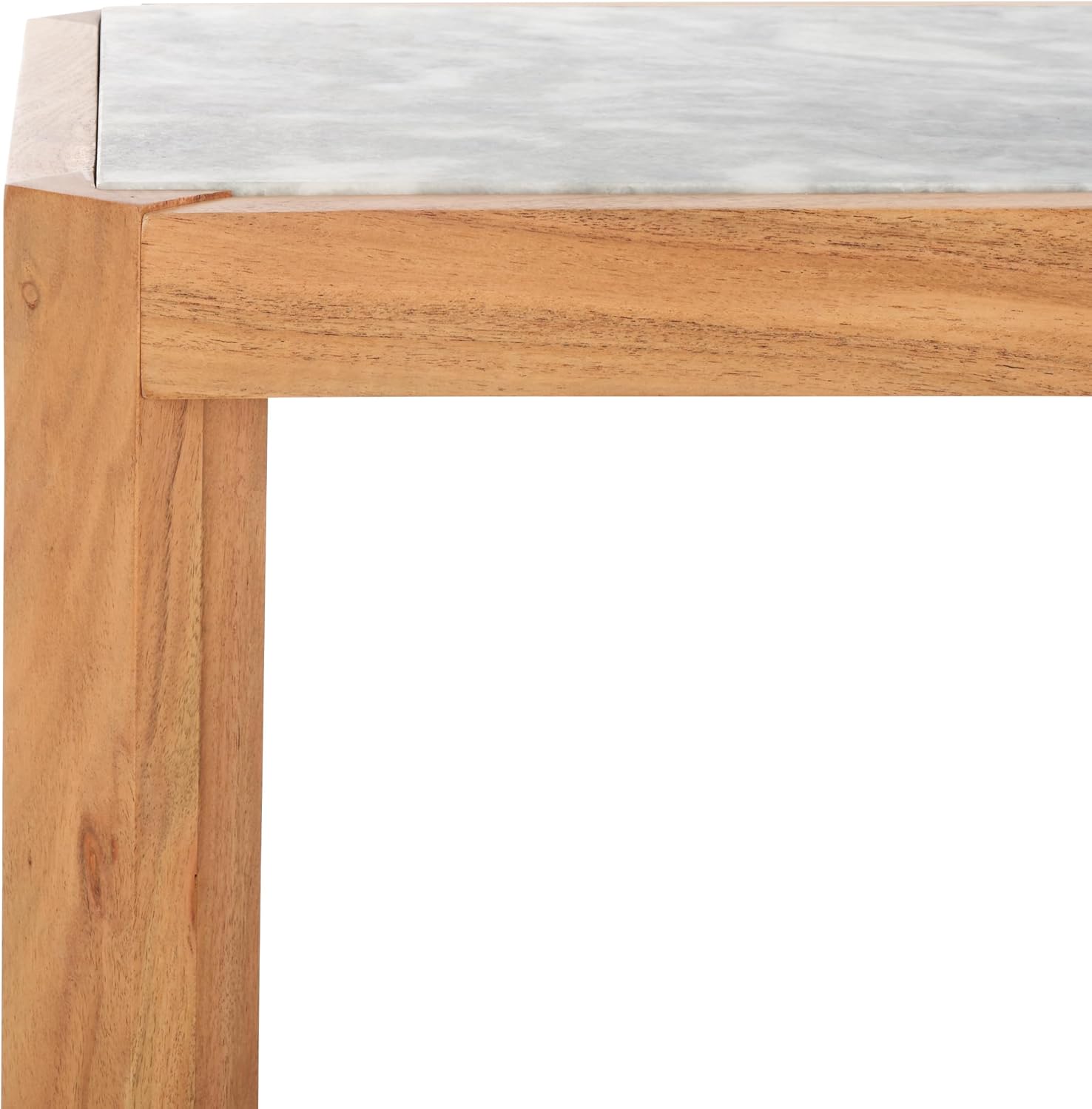 SAFAVIEH Couture Collection - Bernardi Natural & White Marble Top Console Table with Solid Wood Base, Modern Accent Entryway Table (SFV9745A)