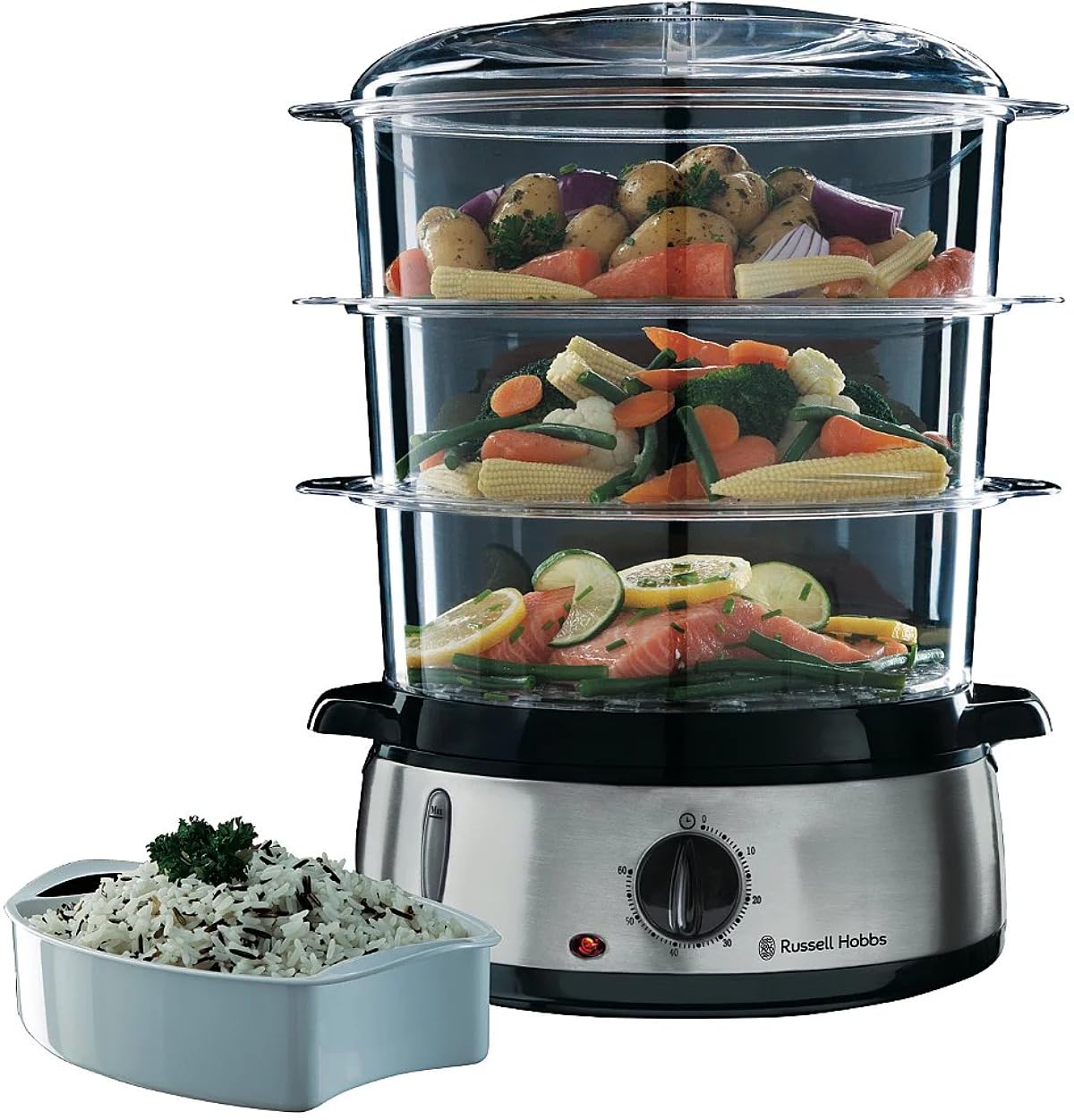 Russell Hobbs Cuoci Uova 14048-56 – Da 1 A 7 Uova Sode O 3 Al Vapore, Acciaio Inox, Spegnimento Auto E Segnale Acustico, 365W