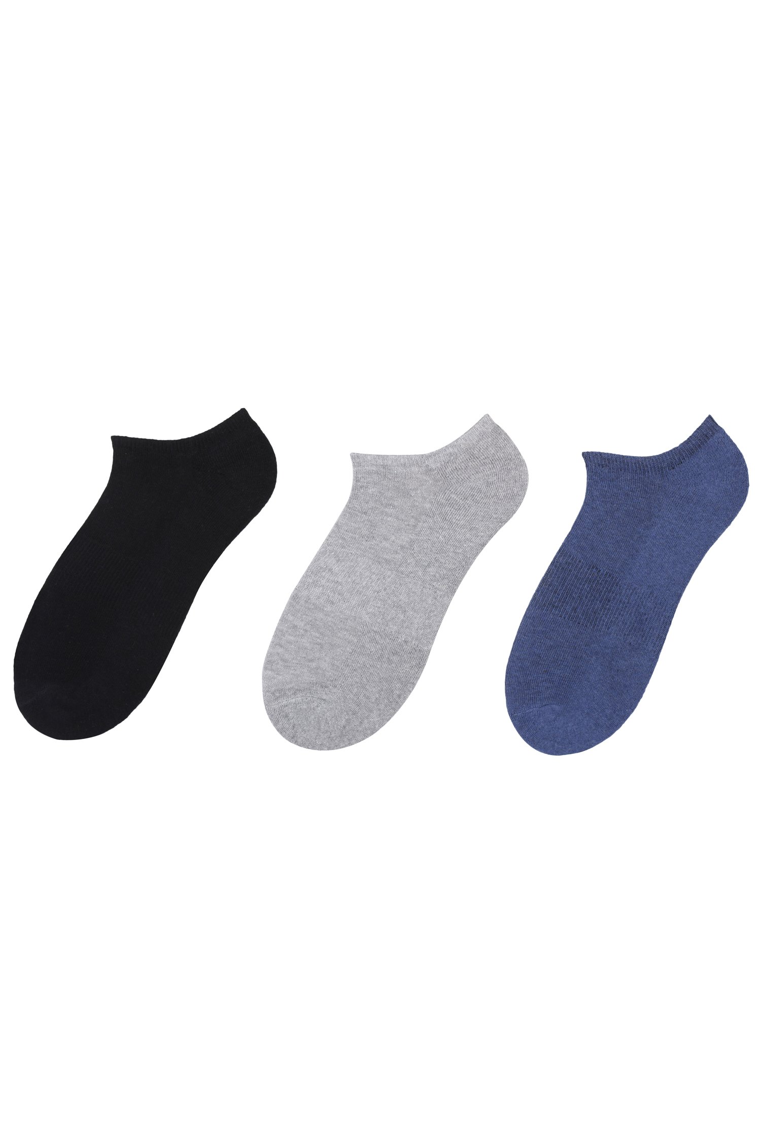 KLAIR Men's Multicolor Low Cut Cushioned Sole Cotton Socks (Pack 3)