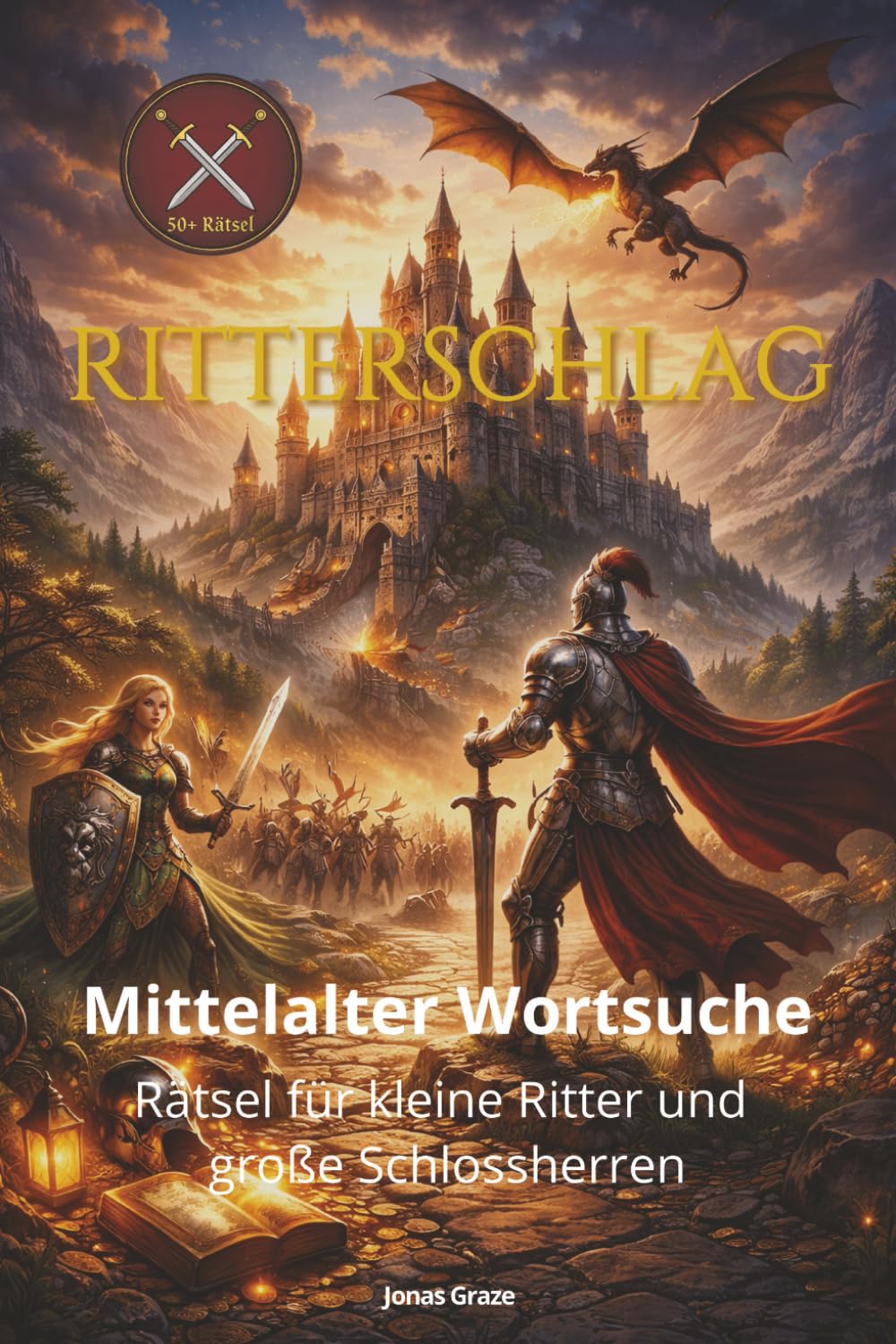 RITTERSCHLAG - Mittelalter Wortsuche: Das große Mittelalter Wortsuche Buch: Über 50 spannende Wortsuchrätsel für Erwachsene, Senioren & Kinder | Großdruck | Spannendes Gehirnjogging & Entspannung