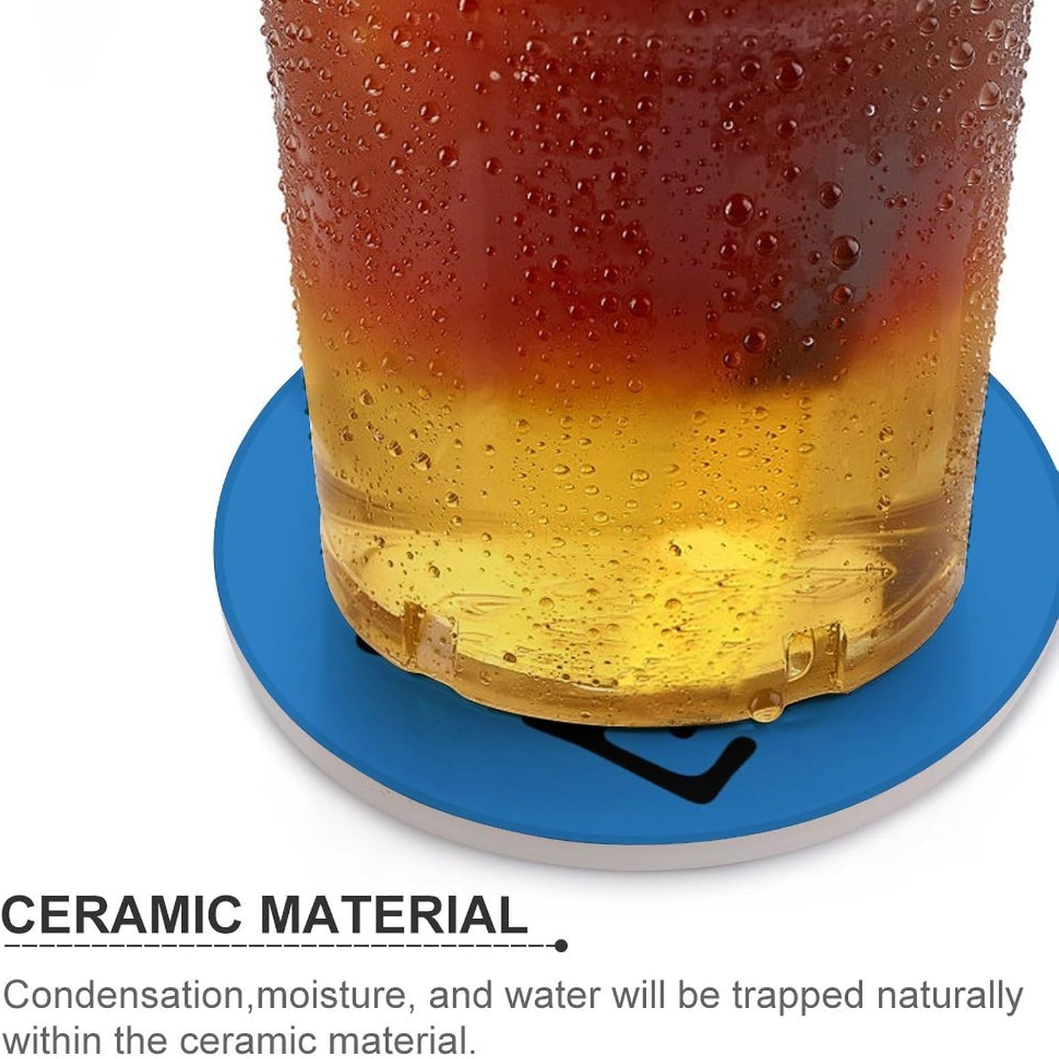 I Love China Funny Round Ceramic Coasters for Drink Absorbent Cup Holders Tabletop Protection