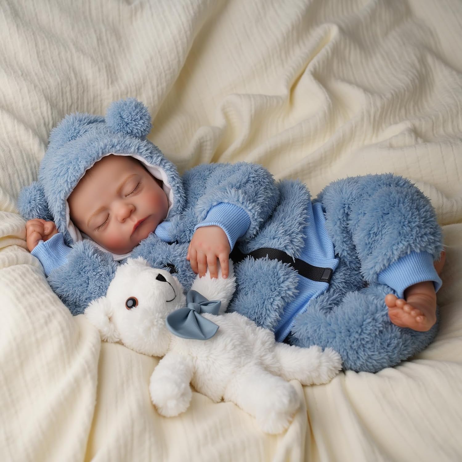 BABESIDE Lifelike Reborn Baby Dolls Boy - 17 inch Soft Body Realistic Newborn Baby Dolls Poseable Limbs Real Life Baby Doll with Gift Box for Kids Age 3+