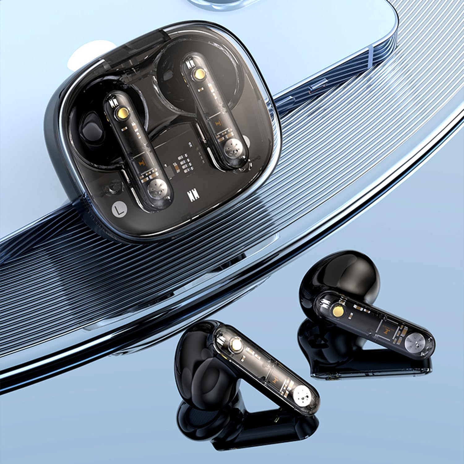 Rekhome Cuffie Open Ear Bluetooth 5.4 | Touch Screen E 60 Ore Di Autonomia | Bassi Profondi E Impermeabili IPX5 | LED E Design Sicuro