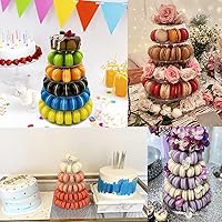 Vista 7 de Soporte de exhibición redondo de 6 niveles, 10 pulgadas, transparente, reutilizable, PVC de grado alimenticio