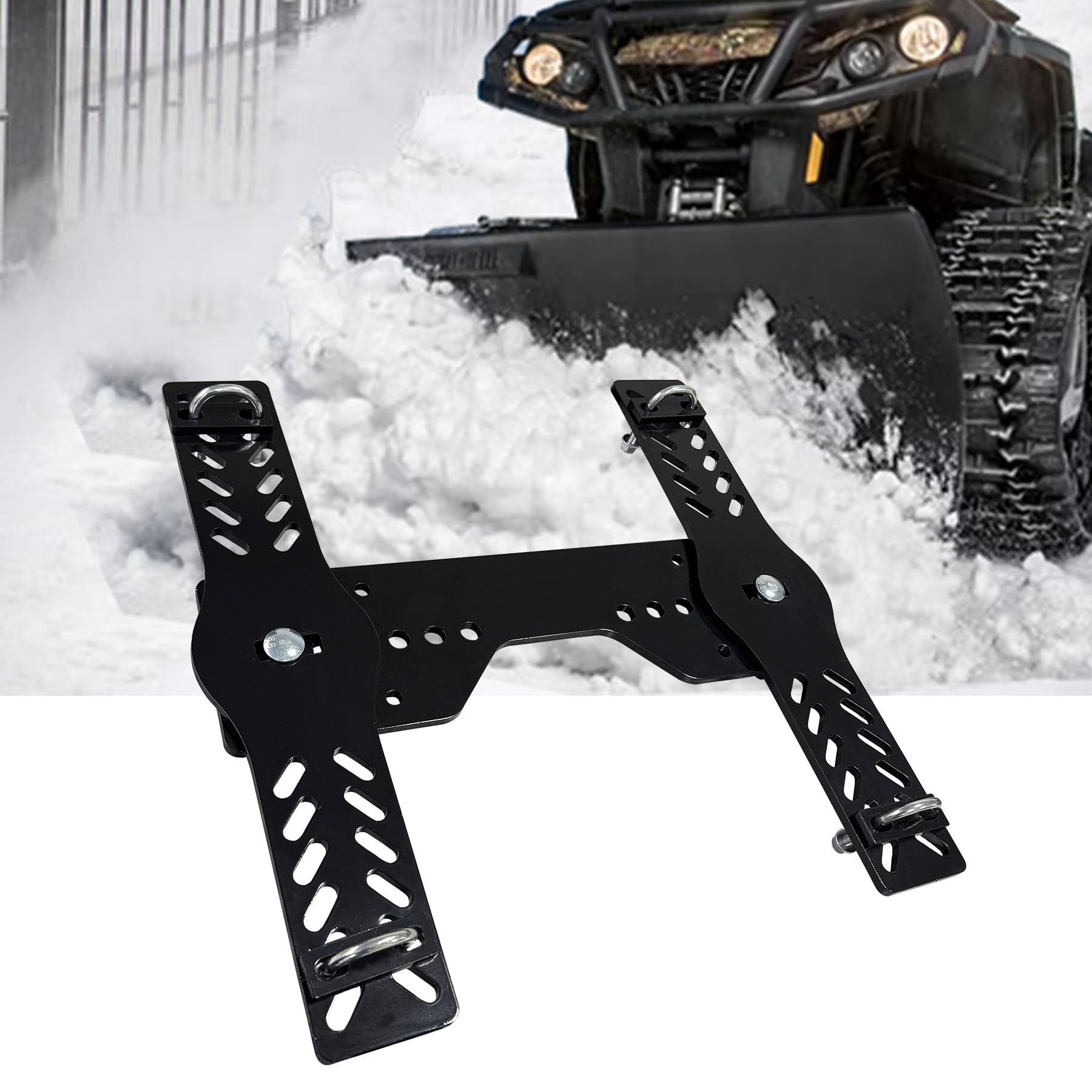 ATV Snow Plow Brackets, Snow Plow Base Frame OEM 105745 (Black)