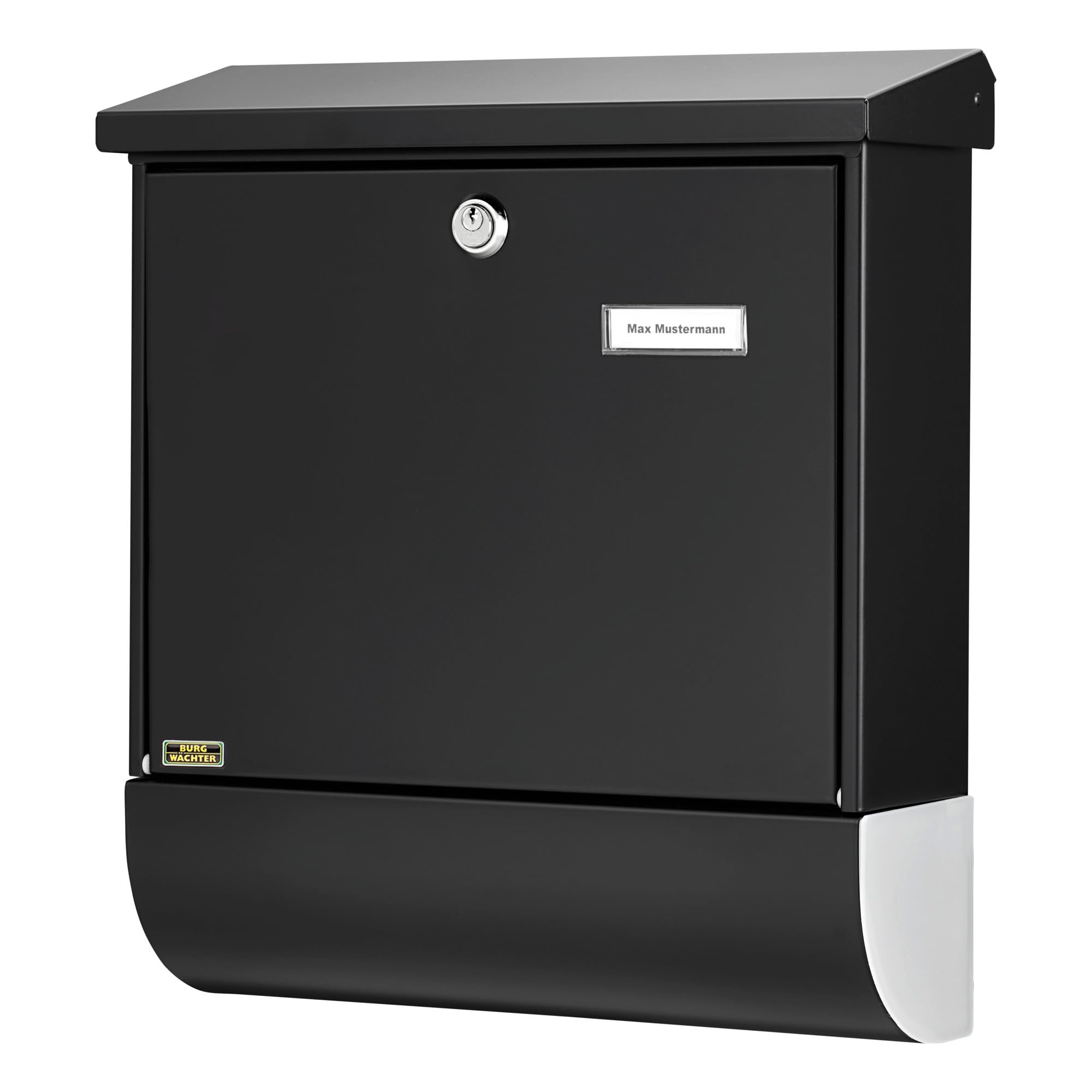 BURG-WÄCHTER, Set of Mailbox and Newspaper Holder, Slot Size A4, Galvanised Steel, Set Vario S, Black
