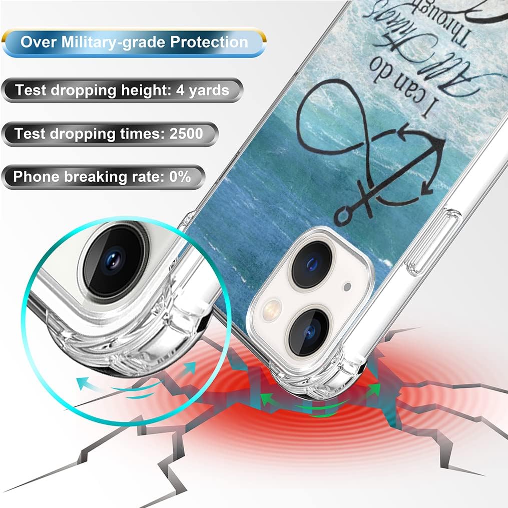 Case for iPhone 13 (14) & MUQR Gel Silicone Slim Drop Proof Heavy Duty Protection Cover Compatible with iPhone 13 (14) & Silicone Bible Protective Rubber Christian Songs Verses - Image 2