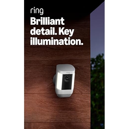 Ring Spotlight Cam Pro, Battery, Home or business security, Retinal 2K Video, Color Night Vision and Two-Way Talk with Audio+, White
