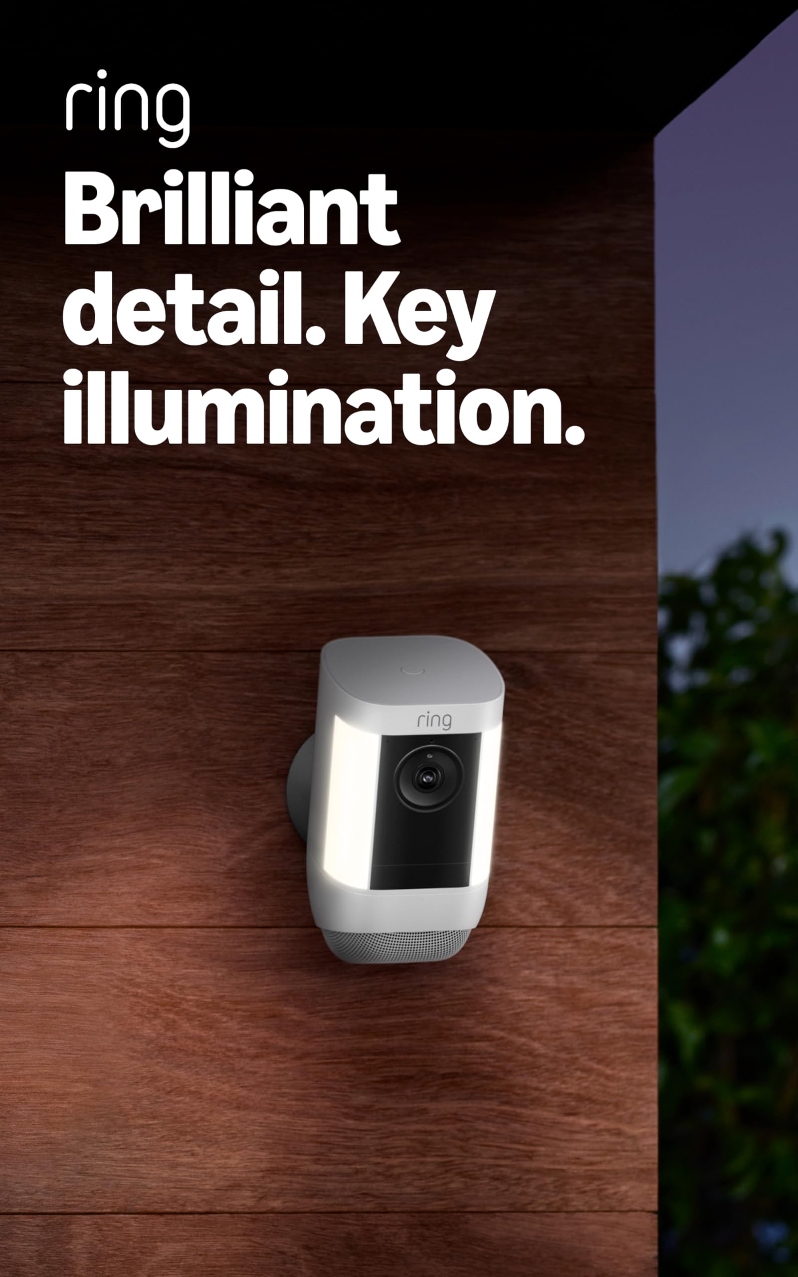 Ring Spotlight Cam Pro, Battery, Home or business security, Retinal 2K Video, Color Night Vision and Two-Way Talk with Audio+, White White 1 Pack Battery
