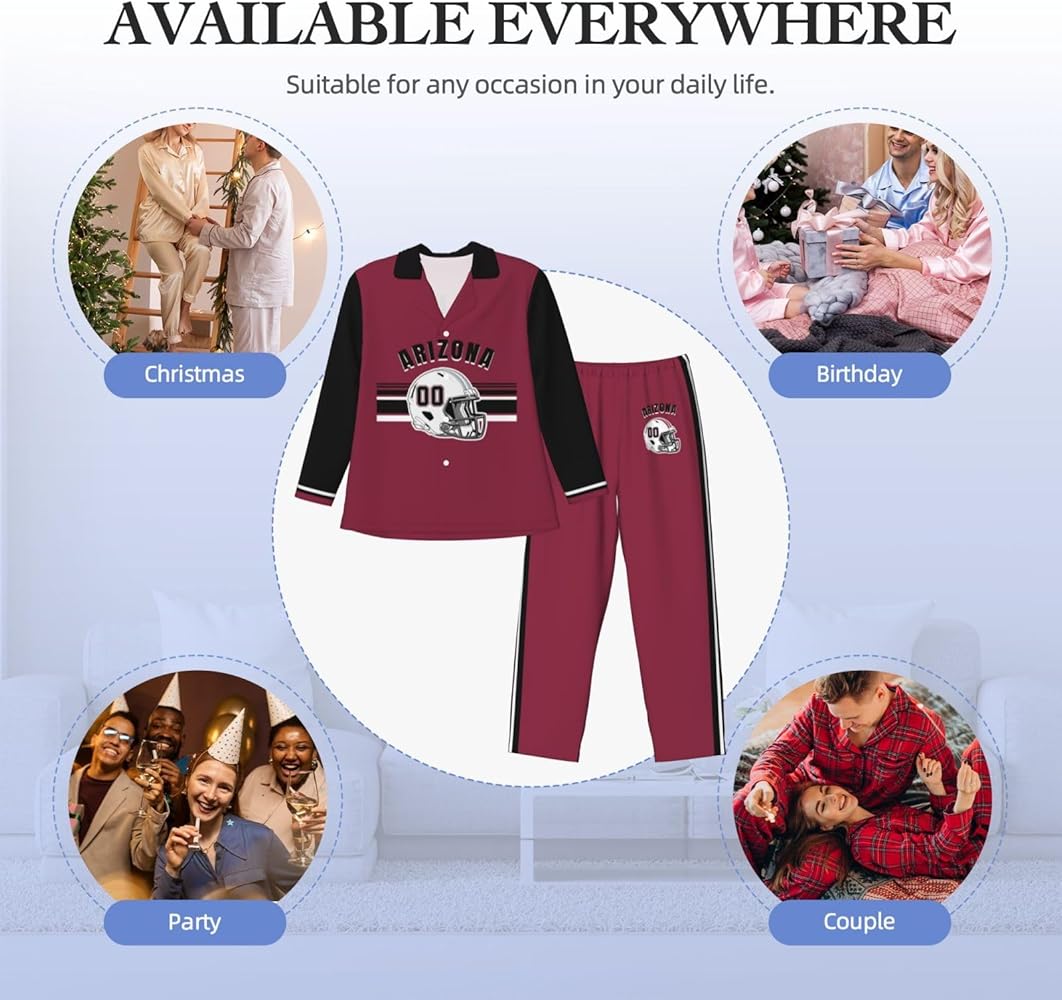 AMERI LOGO PAJAMAS ノベルティ Personalized Arizona Pajamas Set Custom Pajama Pants Set with Name