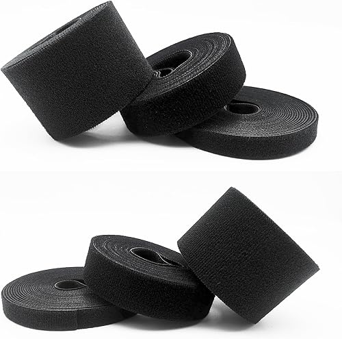 Miniatura 5 de Matenf Cintas de gancho y bucle de doble cara, autoadhesivas, de 1 pulgada de ancho, cortadas a medida, resistentes, cinchas de cable de envoltura