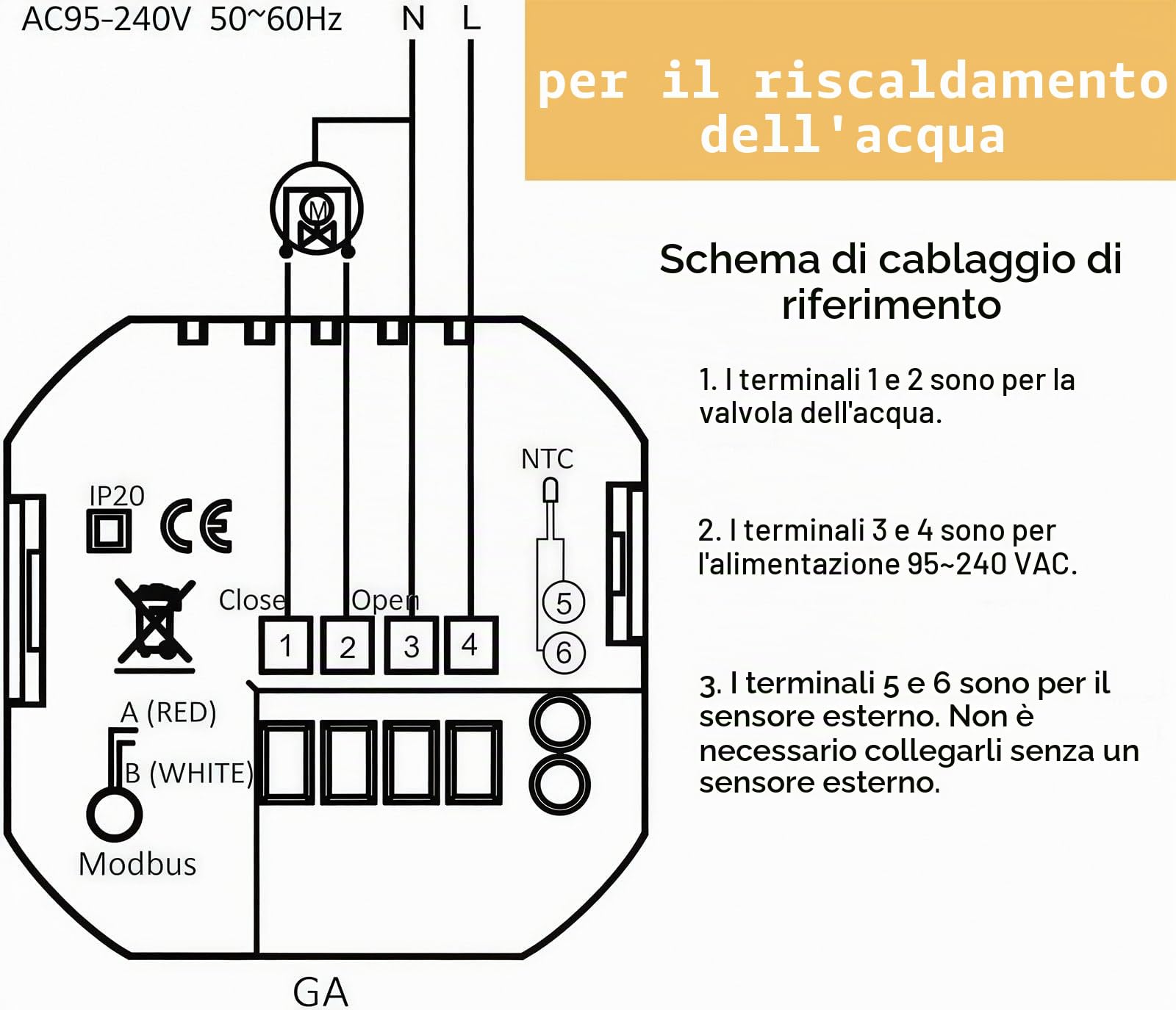 003 Serie WI-FI Termostato - Termostato Programmabile Touch Screen per Riscaldamento Acqua/Elettrico/Caldaia - Controllo Remoto Tramite Cellulare Funziona con Alexa, Google Home, IFTTT