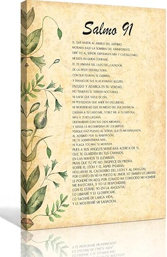 Salmo 91 - Póster de pared con versículo bíblico en español, impresiones de cocina para baño, imágenes verticales, impresiones giclée, pintura,