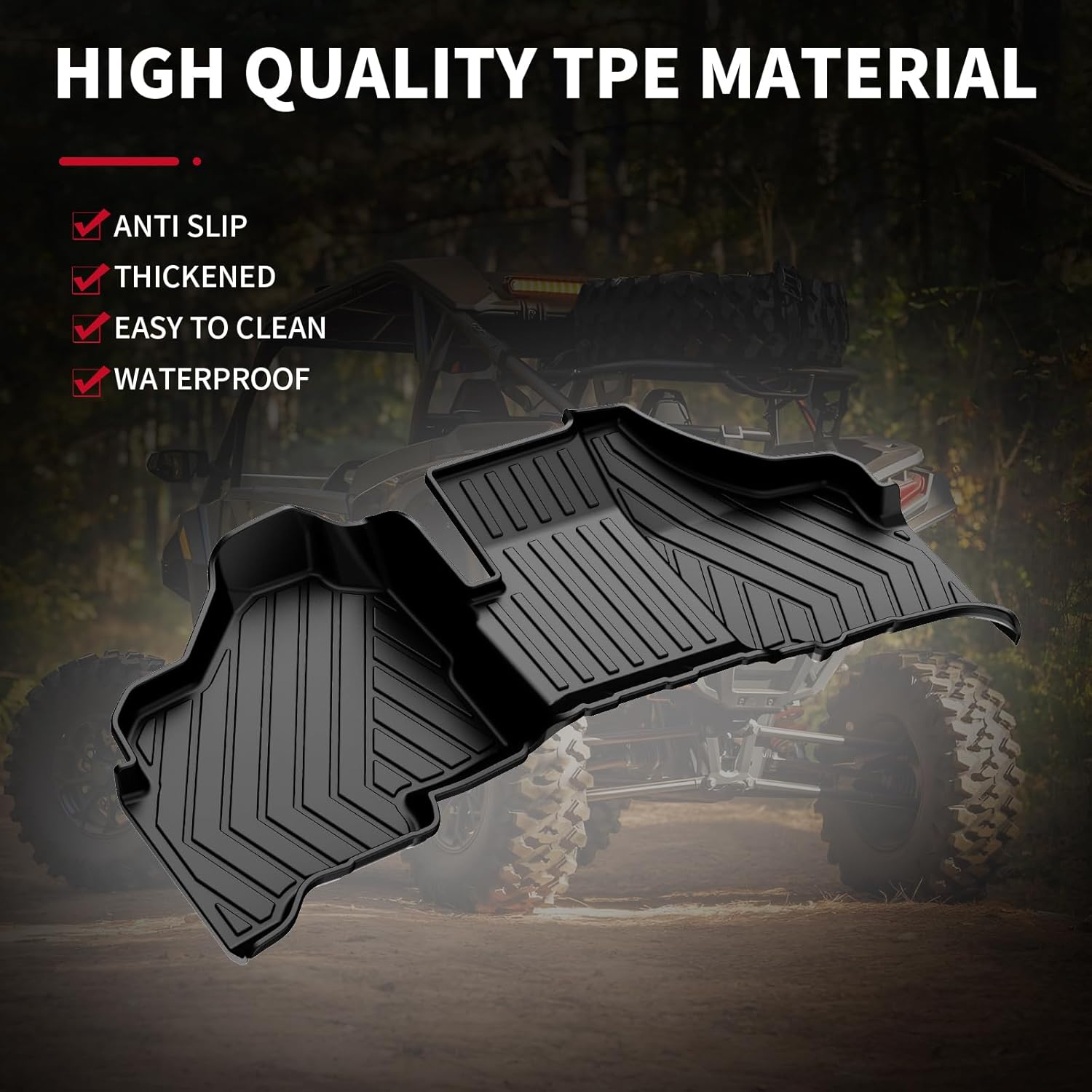 Bed Mat for Pioneer 1000-5 2016-2024 2025 - DISUTOGO Floor Mats and Cargo Liner Compatible with Honda Pioneer 1000-5 Accessories All Weather Floor Liners TPE Slush Liner (Not for 1000/1000-6) - Image 7